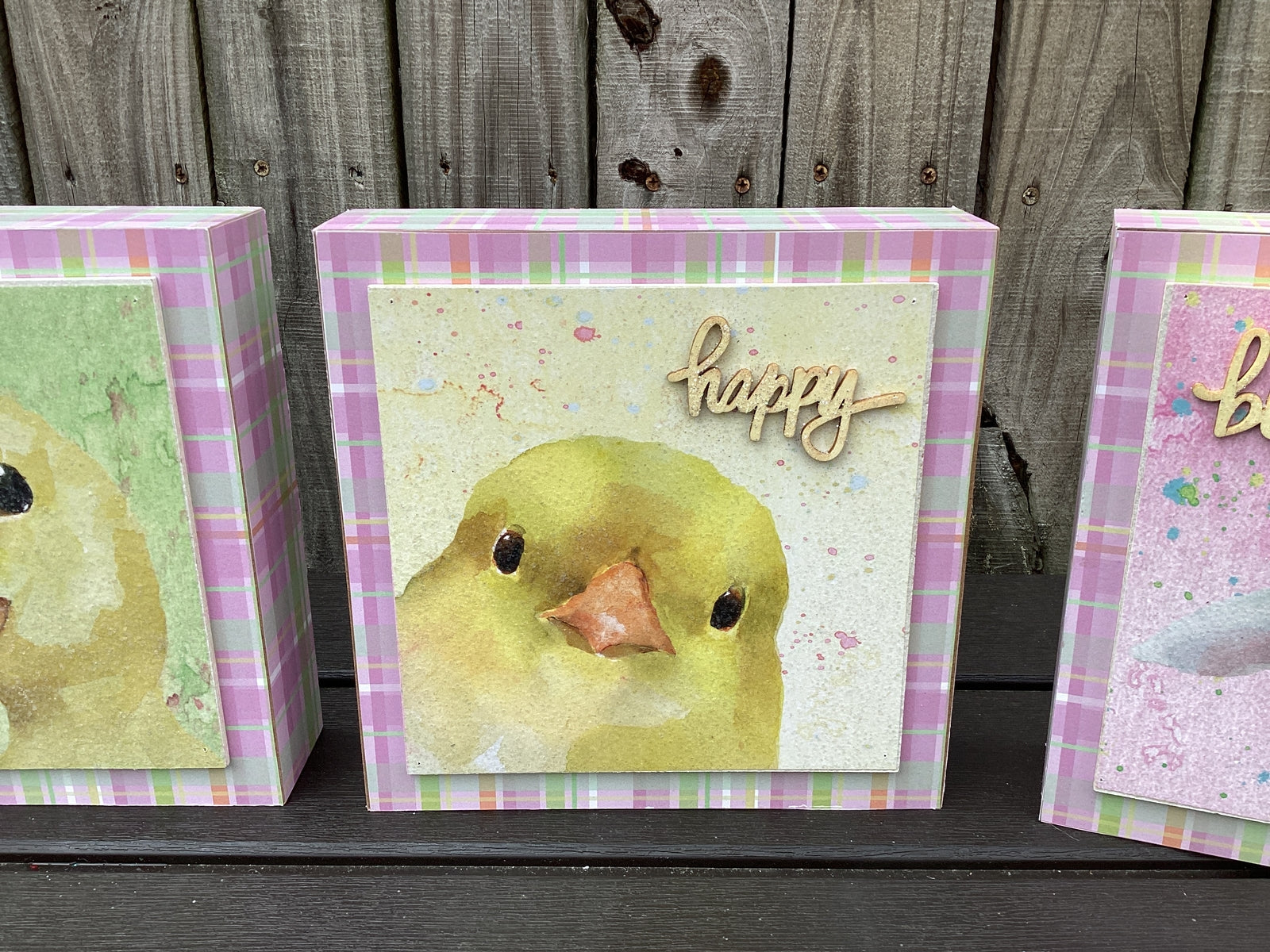 AGD Easter Decor - Spring Farm Animal Box Signs 4pc.
