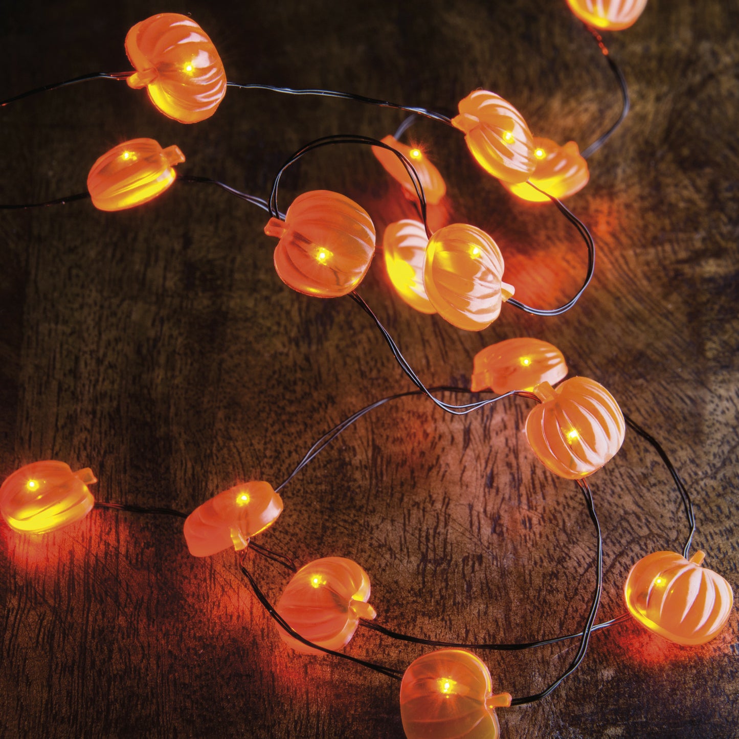 PBK Fall Decor - LED Micro Orange Pumpkins Lights Battery Operated