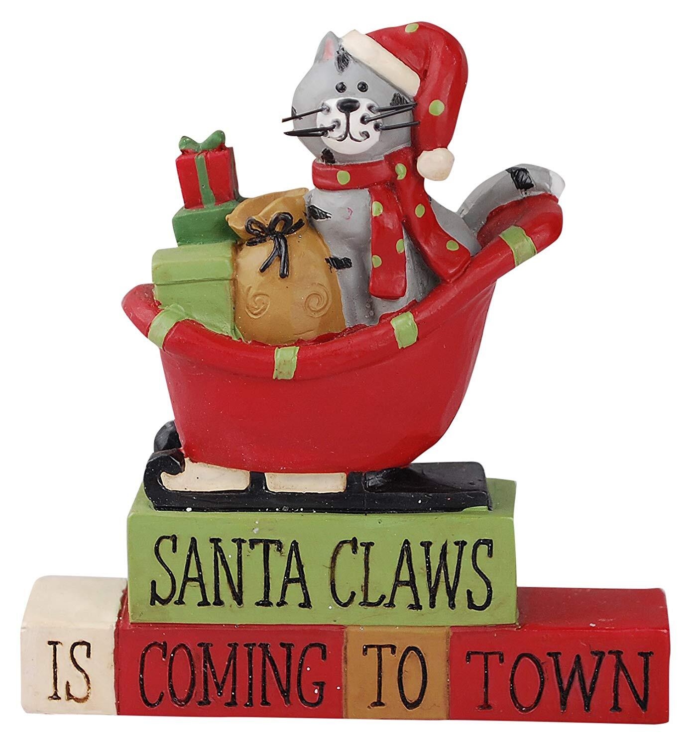 Blossom Bucket 178-11452 Santa Claws' Blocks with Sleigh/Cat Home Decor