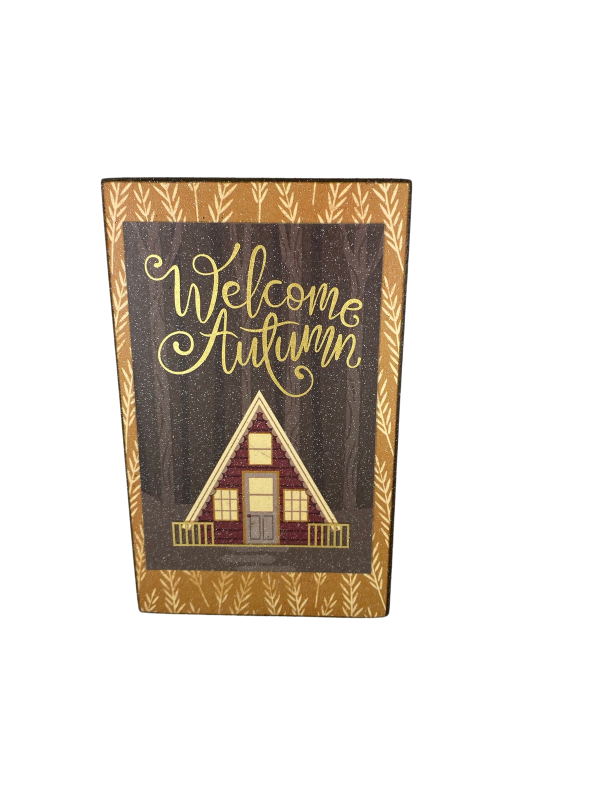 AGD Fall Decor - Give Thanks Welcome Autumn Reversible Wood Block Sign