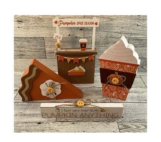 AGD Fall Decor -  Pumpkin Pie Spice Coffee Booth Sign Tier Tray Set