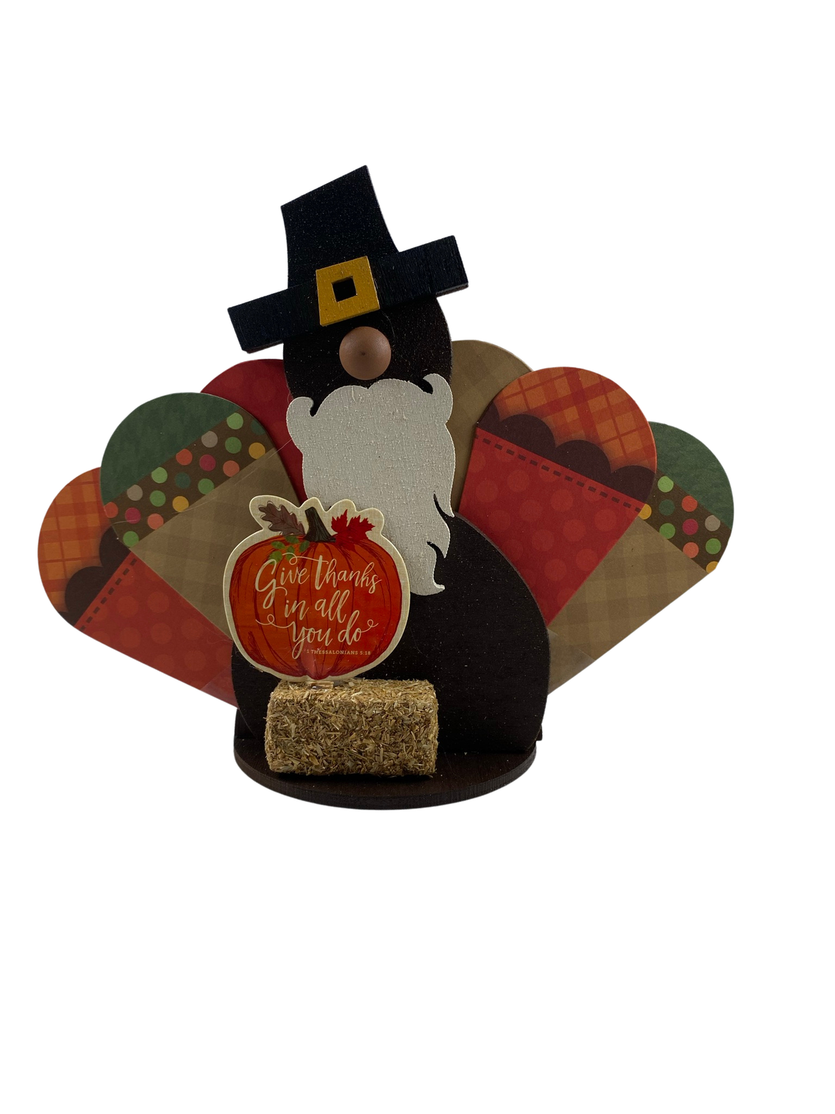 AGD Fall Decor - Give Thanks In All You Do Turkey Gnome Sitter