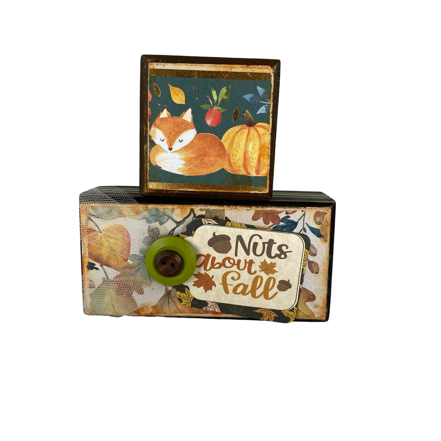 AGD Fall Decor-Whatever Spices Your Pumpkin Reversible Wood Stacking Blocks 2pc