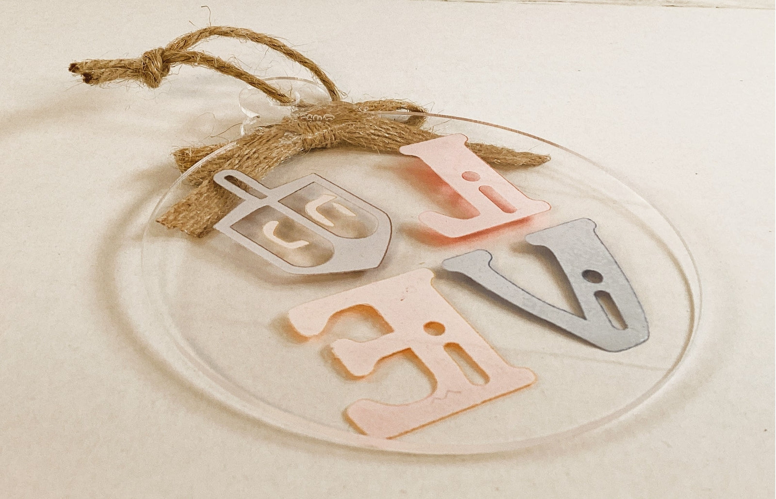 AGD Jewish Decor - Love Hanukkah Menorah Dreidel Acrylic Ornament