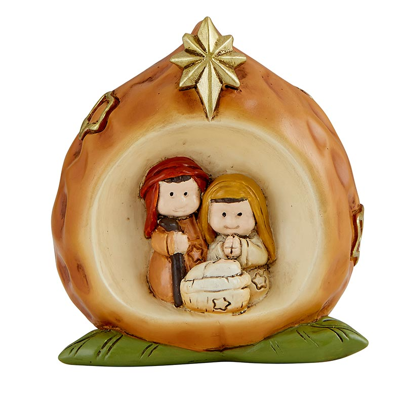 Autom Christmas Decor - Walnut Navtivity Holy Family Scene
