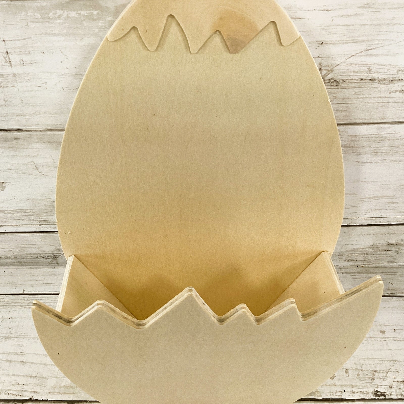 Spring Craft Decor - Unfinished 3-D Wood Egg Shape Container