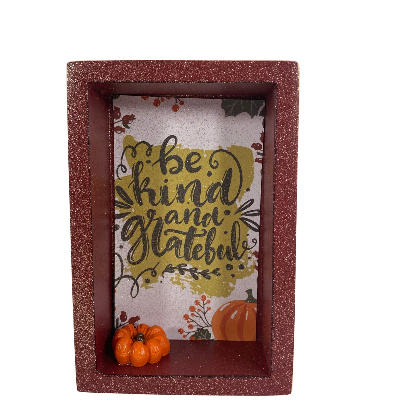 AGD Fall Decor - Grateful Heart Kind Grateful Reversible Wood Box Sign