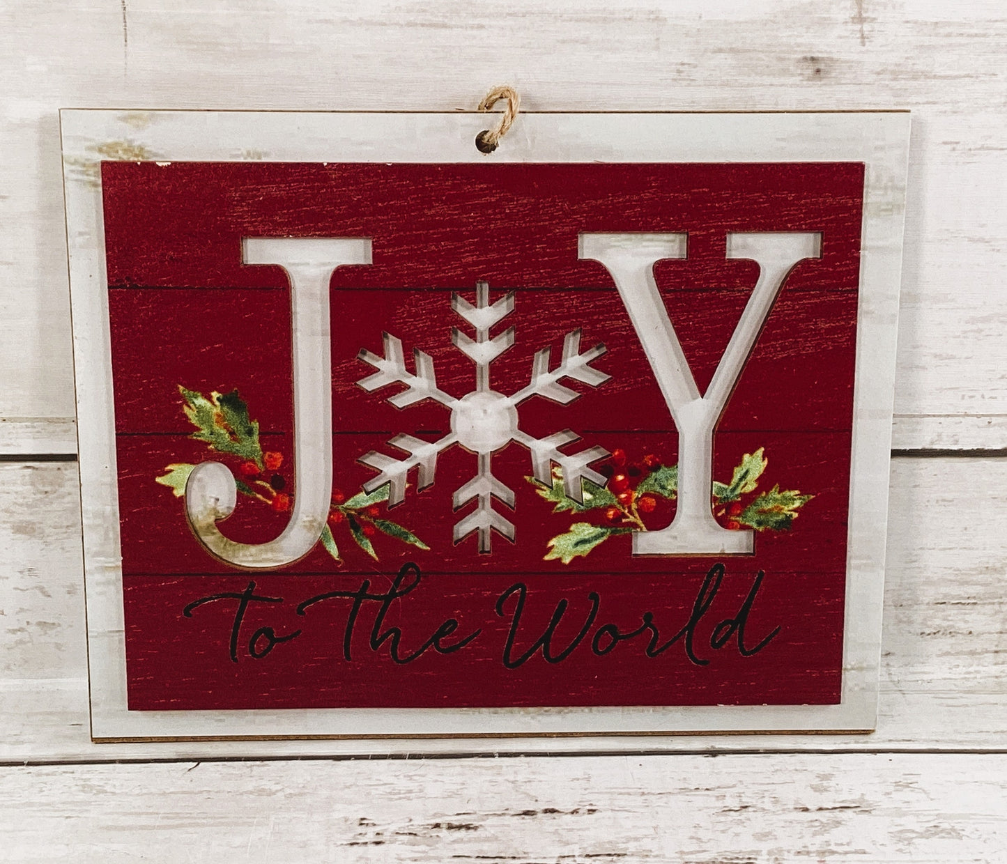 HL Christmas Decor - Farmhouse Joy To The World Ornament