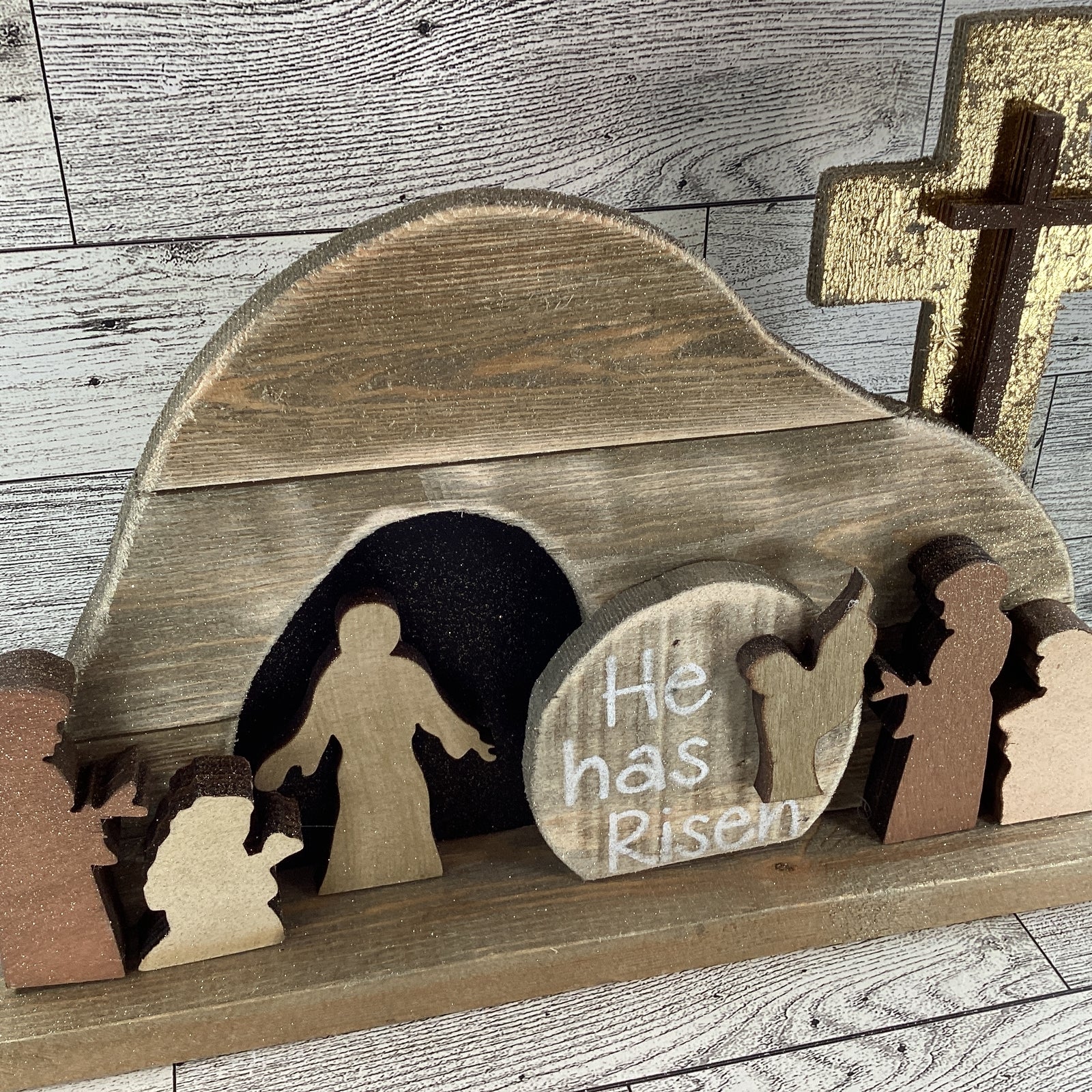 AGD Easter Decor - Jesus Wood Resurrection Tomb Scene