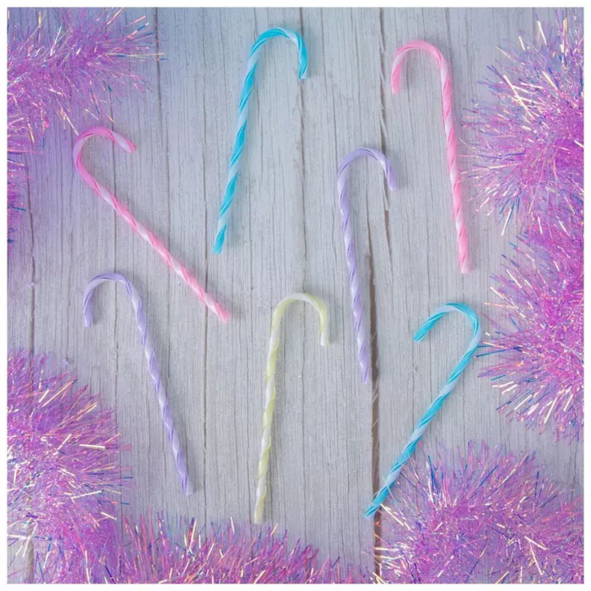 HL Christmas Supply - Iridescent Pastel 7-inch Candy Cane 48pc Set