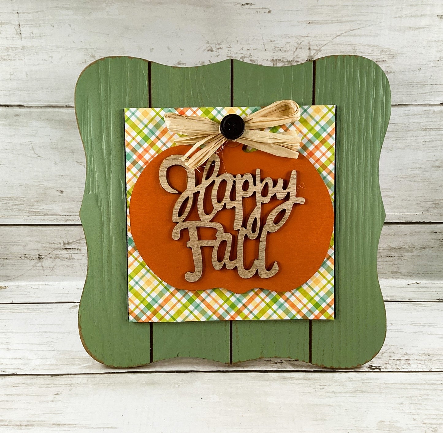 AGD Fall Decor - 3-D Hello Happy Fall Wood Easel-back Sign