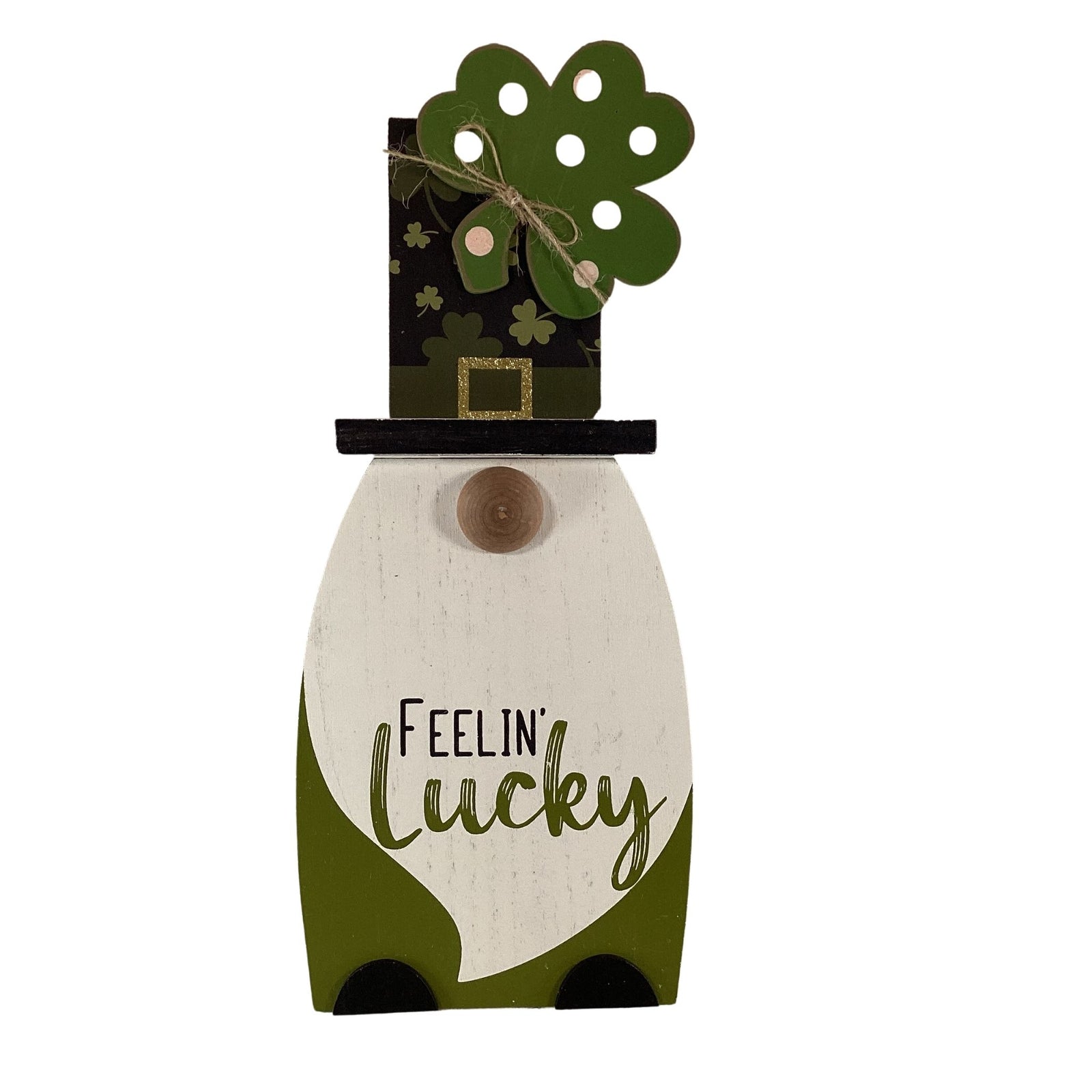 AGD St Patricks Decor - Irish Leprechaun Gnome Easel back Signs 4pc