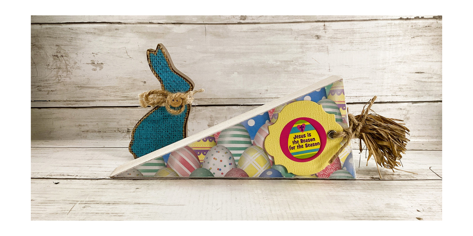 AGD Easter Decor - Jesus Reason Reversible Wood Carrot Runny Rabbit 2pc