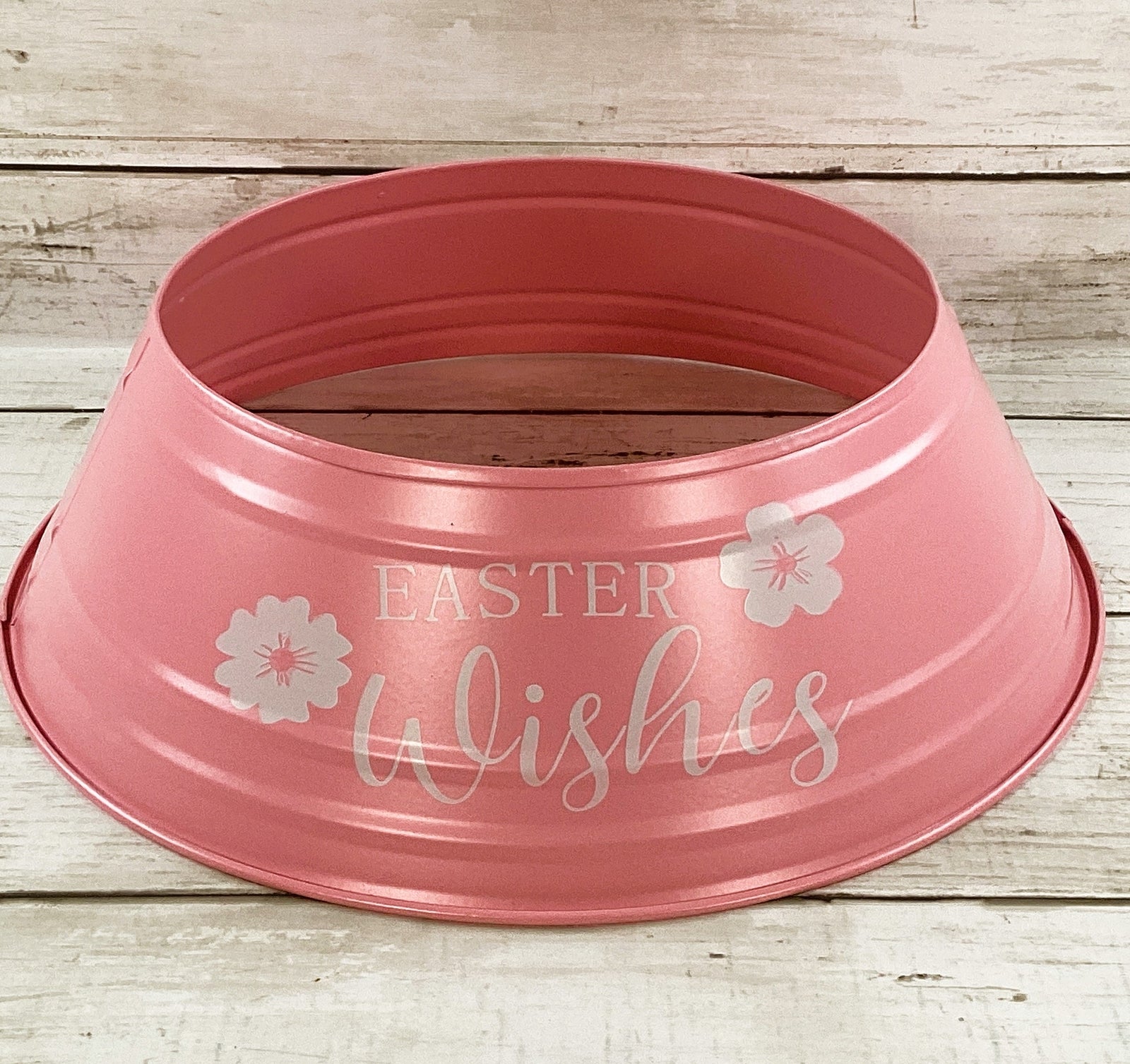 DT Easter Decor - Small Pink Easter Wishes Tabletop Tree Collar