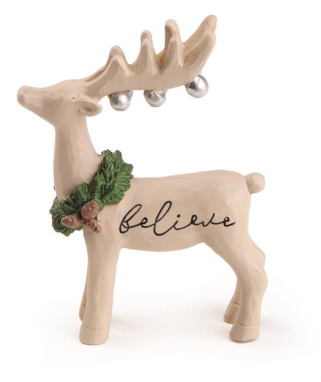 BB Christmas Decor -Beige Santa with Wreath Tree Figurine