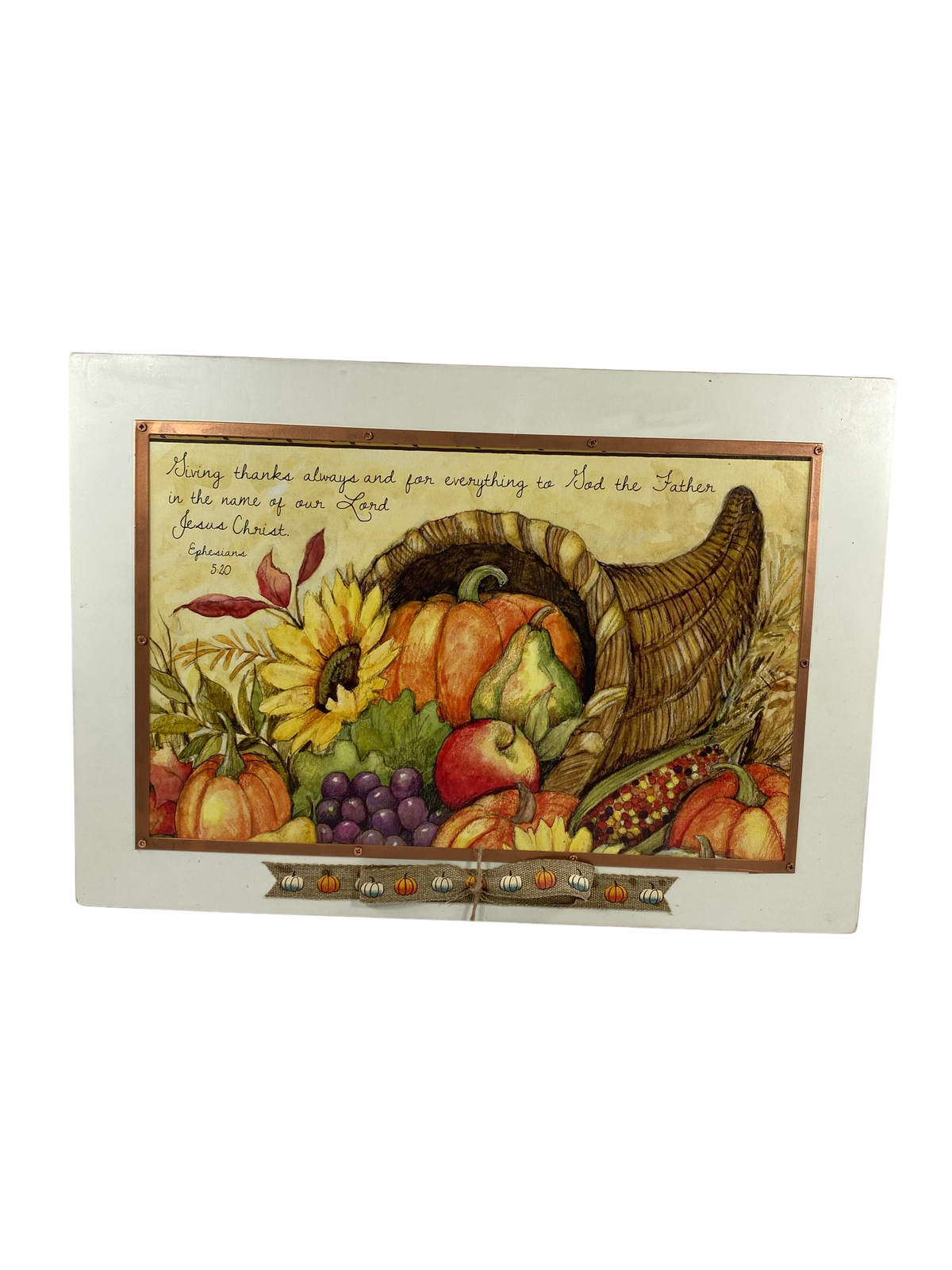 AGD Fall Decor - Giving Thanks Always Ephesians 5:20 Box Sign