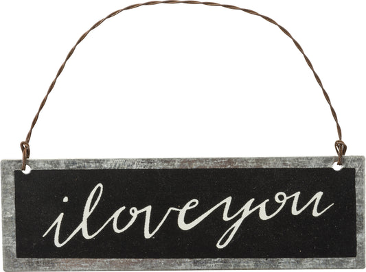 PBK Valentines Decor - I Love You Black Ornament Sign