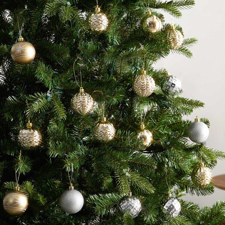 WM Christmas Decor - Assorted Gold Silver Plastic Ornament Bulbs 41pc Set