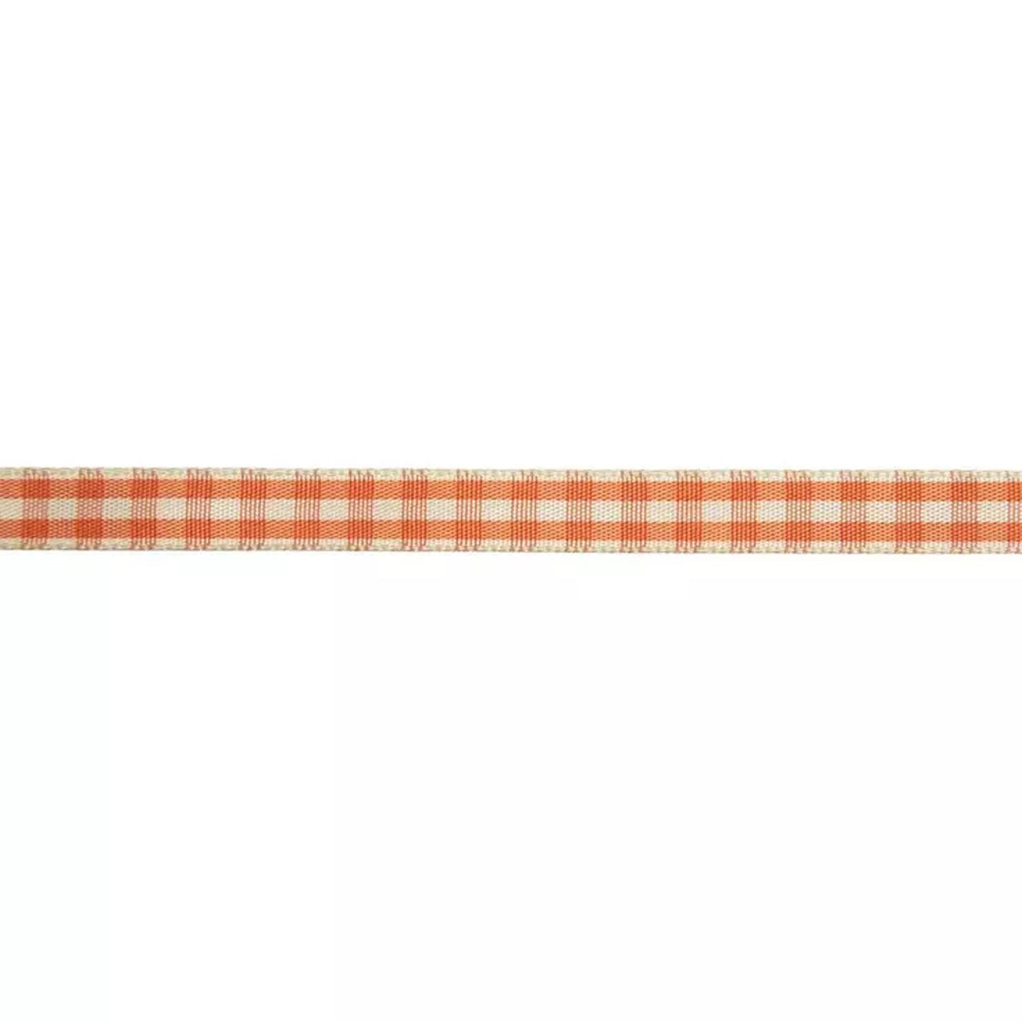 HL Fall Craft Supply - Orange White Gingham Ribbon 3/8-inch 10yds