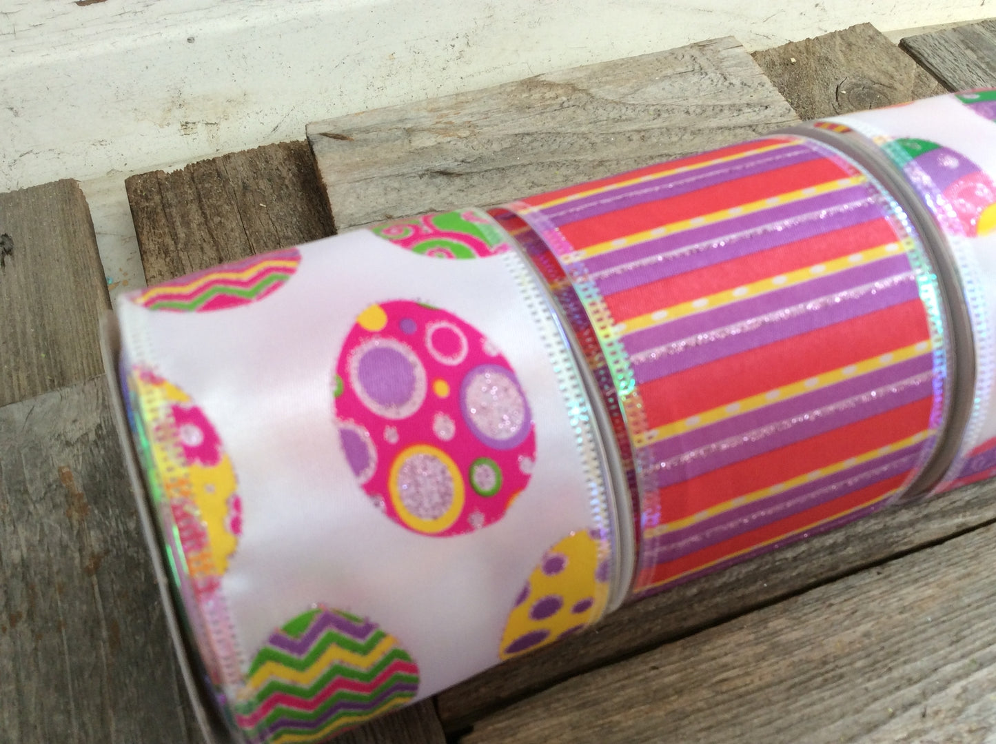 Darice Easter Decor - Easter Theme Satin Ribbon 4 rolls