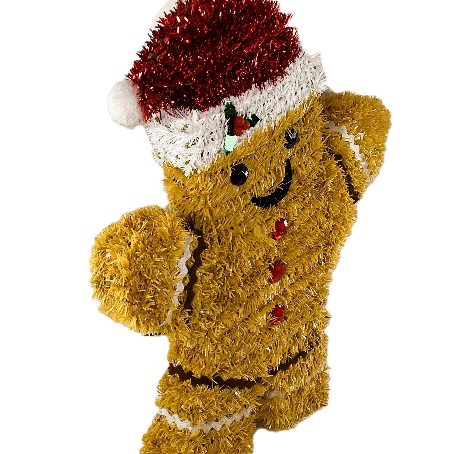 DT Christmas Decor - 3D Standing Tinsel Gingerbread Man 12inch tall