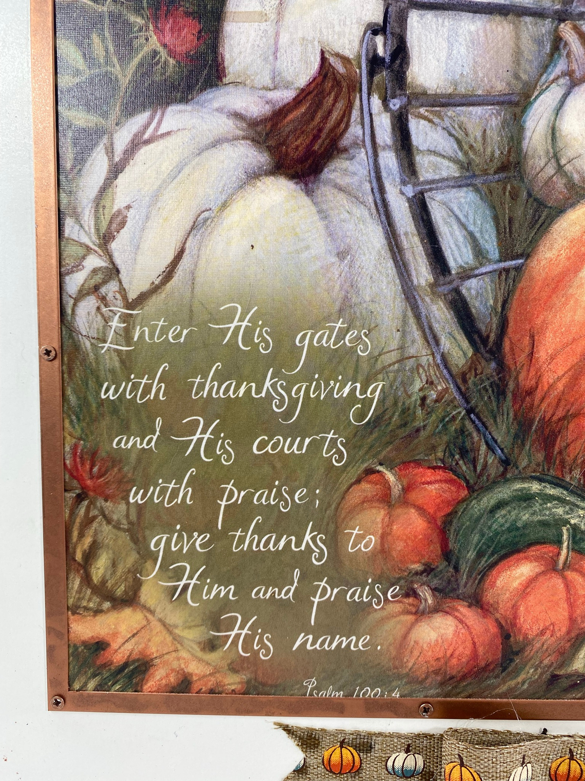 AGD Fall Decor - Enter His Gates With Praise Psalm 100:4 Box Sign
