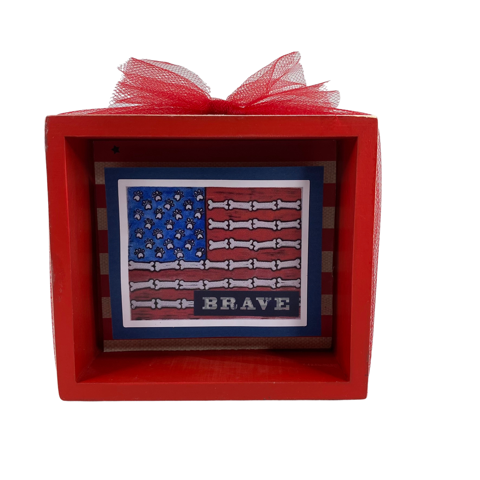 AGD Patriotic Decor - Dog Cat Pet Meowica Double-Sided Box Sign