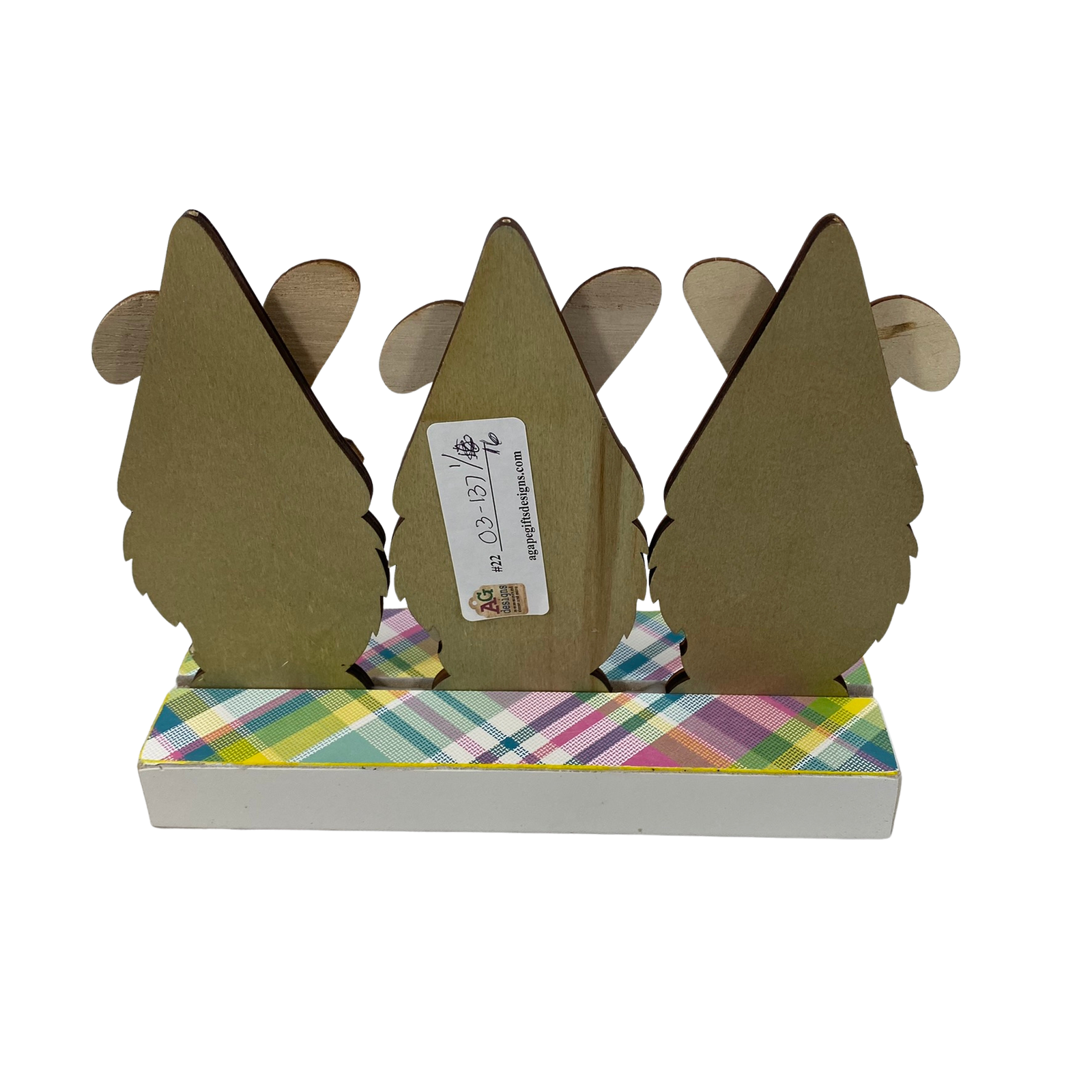 AGD Easter Decor - Happy Easter Wood Gnomes Display