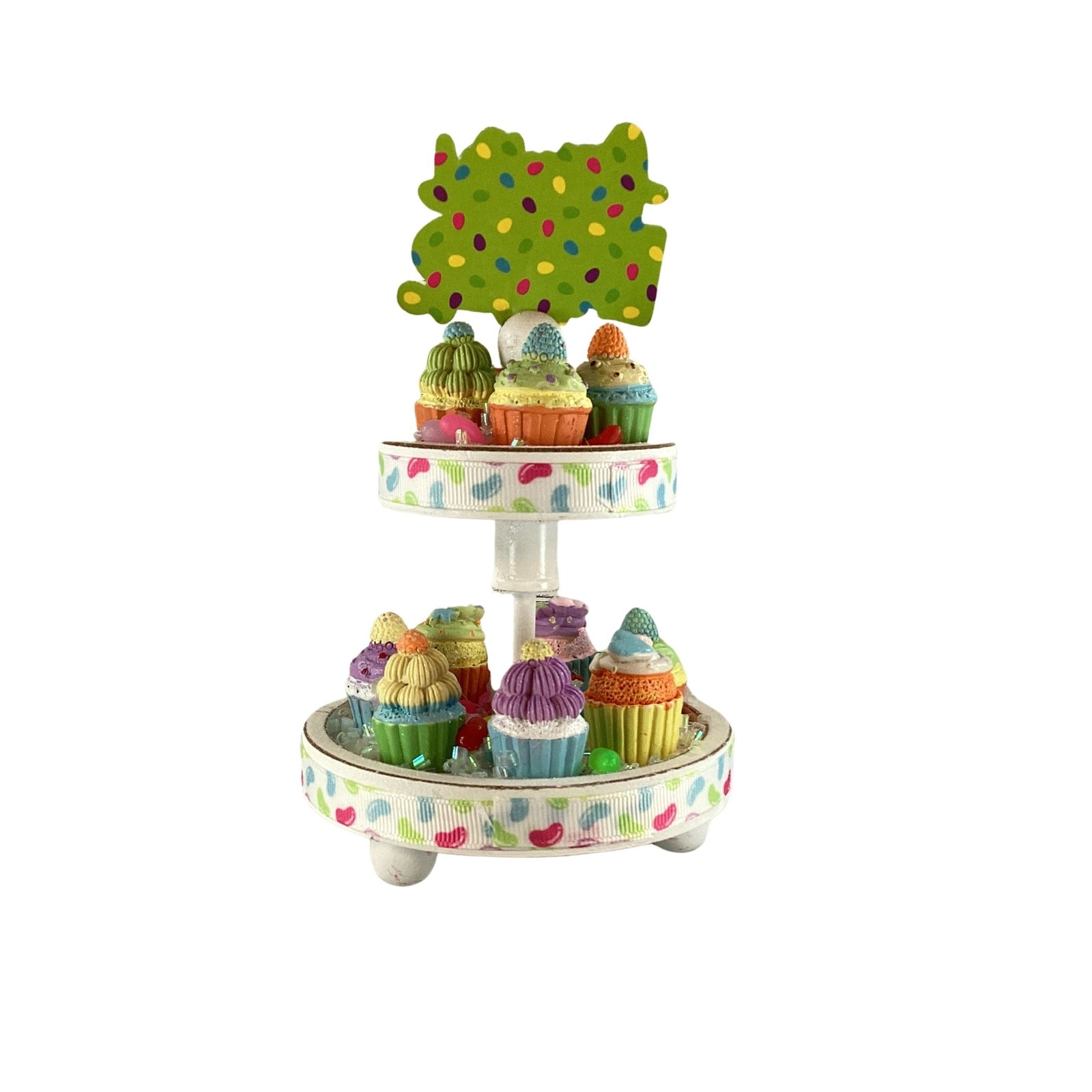 AGD Easter Decor - Small Miniature Cupcake Tier Tray Display