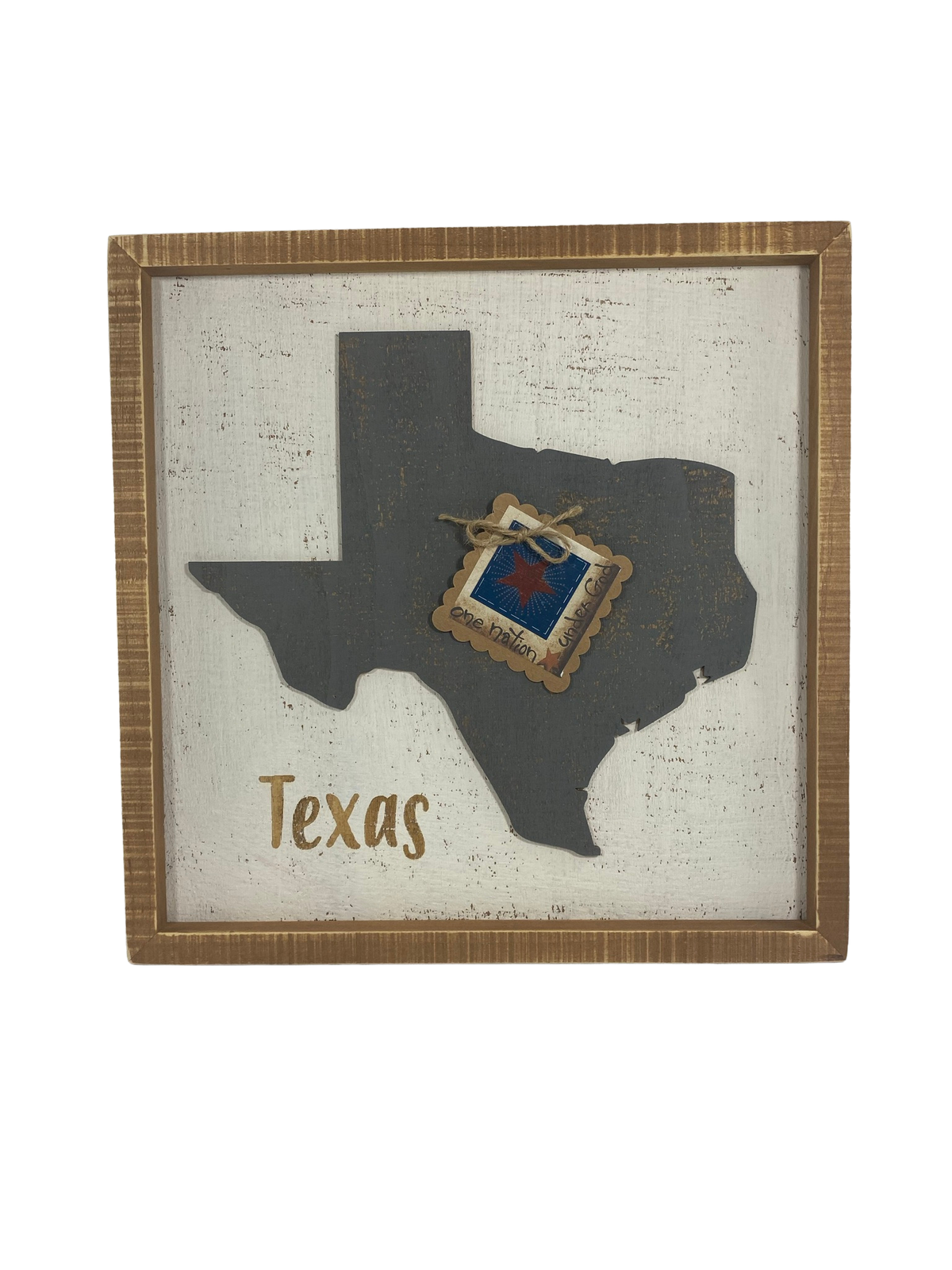 AGD Patriotic Decor - One Nation Under GodTexas 3-D Wood Box Sign