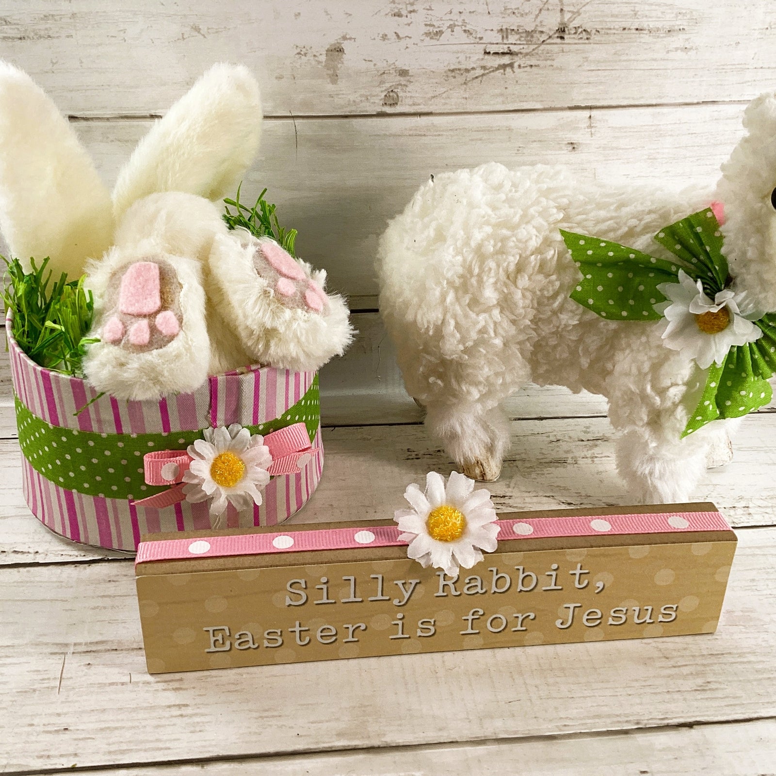AGD Easter Decor - Silly Bunny About the Lamb Display 3pc Set