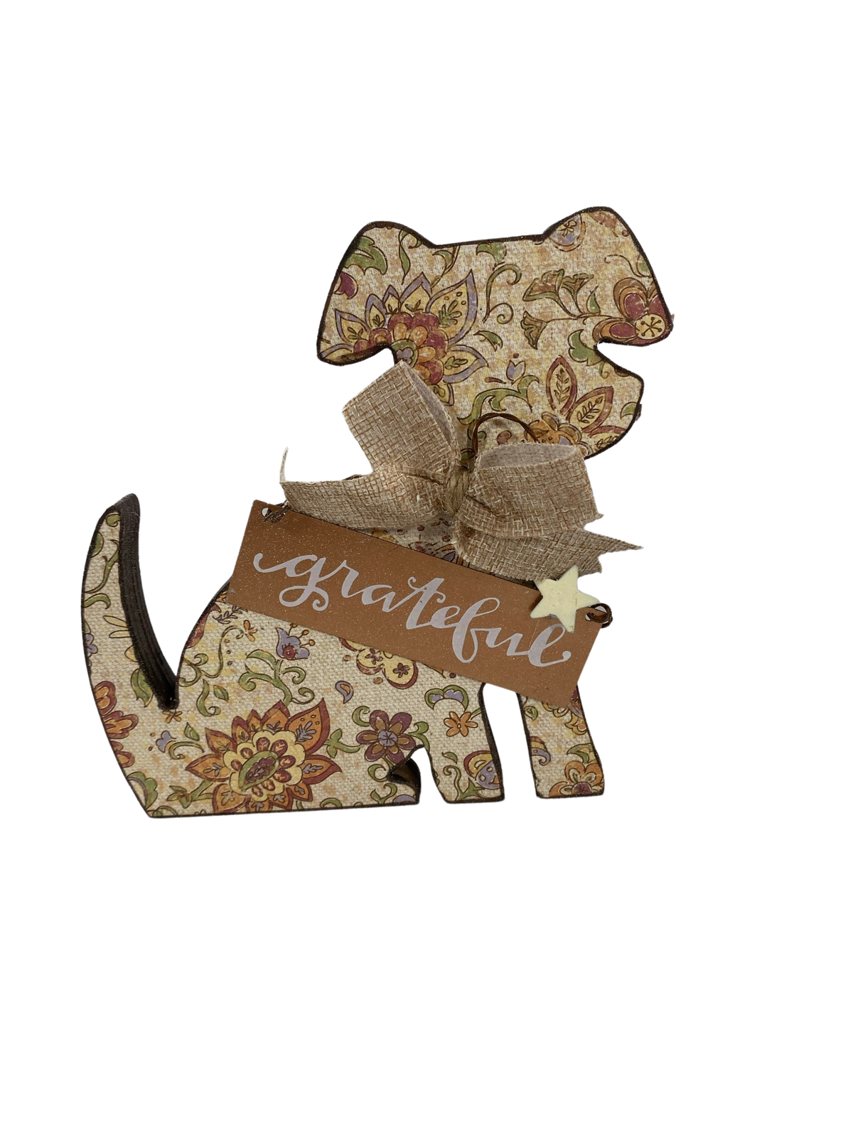 AGD Fall Decor - Thankful & Grateful Wood Cat Dog 2pc Set