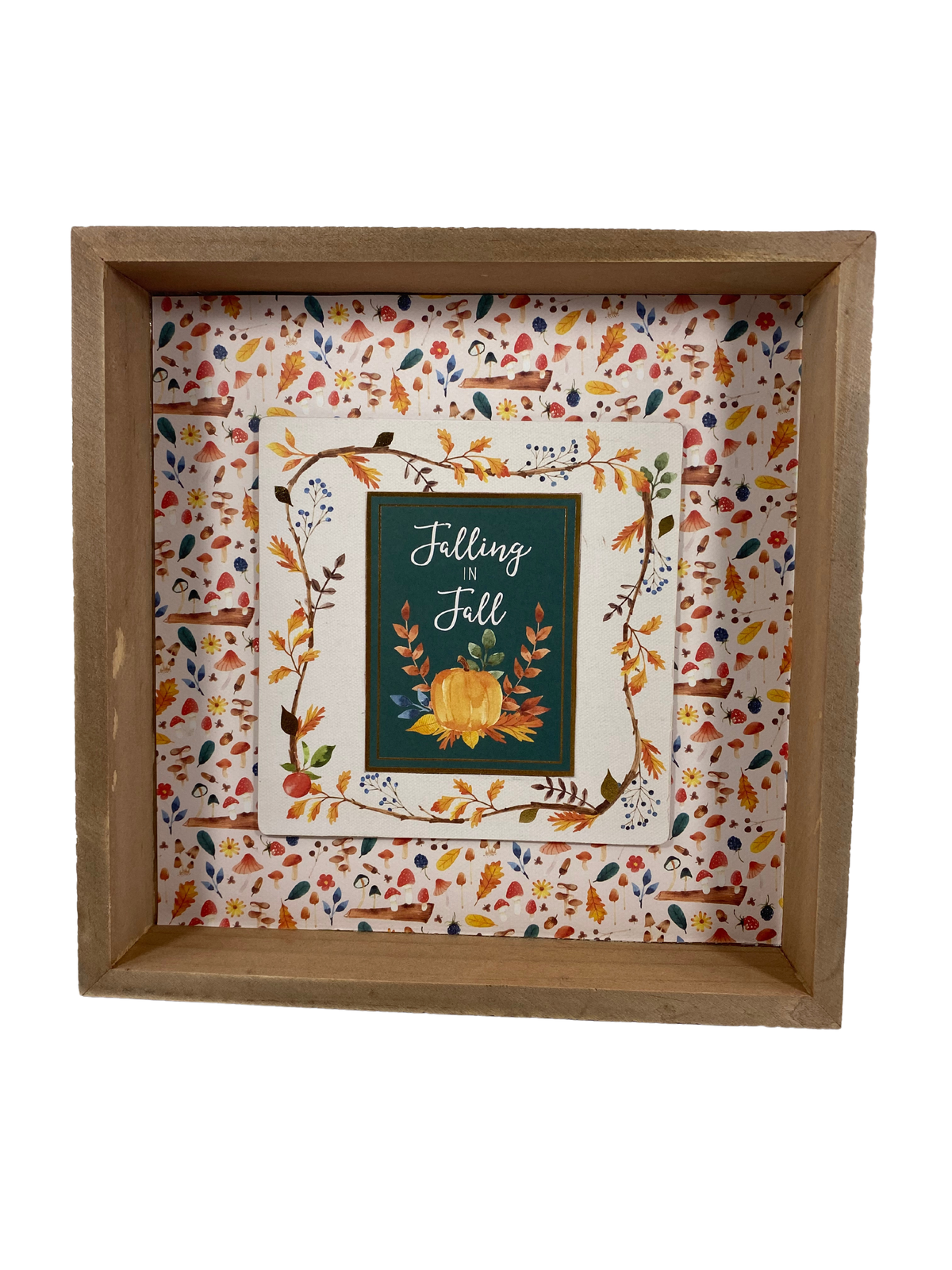 AGD Fall Decor - Fall In Love Fall Pumpkin Spice Reversible Box Sign