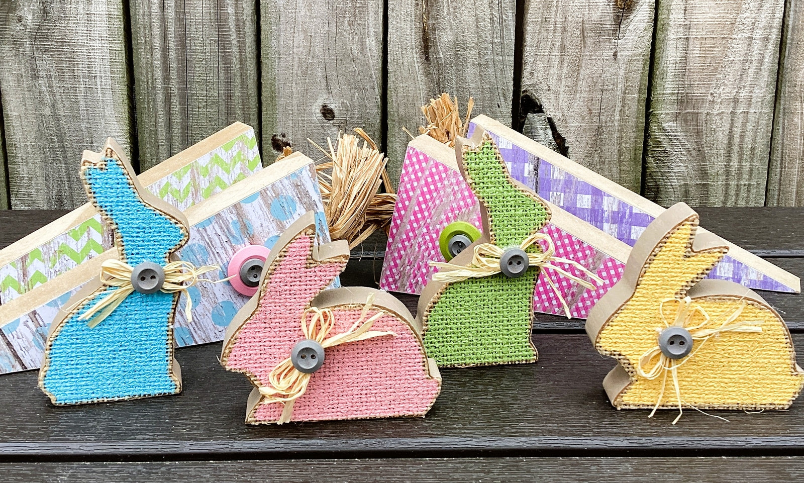 AGD Easter Decor - Reversible Chunky Wood Carrot Runny Rabbit 8pc