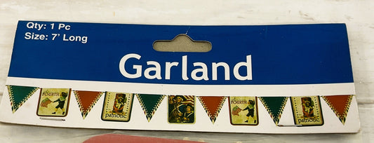 FE-OTC Patriotic Decor - Vintage July 4th Paper Garland 7ft long