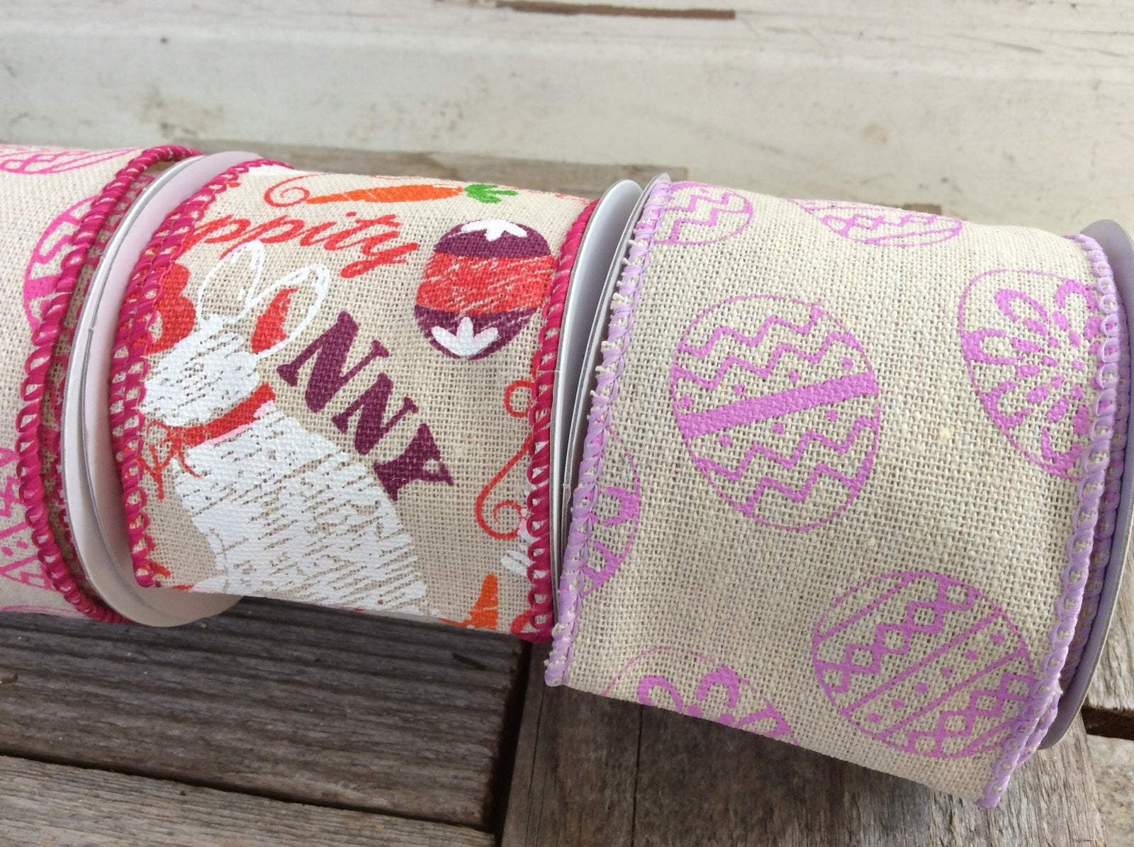 Darice Easter Decor - Easter Theme Burlap Ribbon 4 rolls