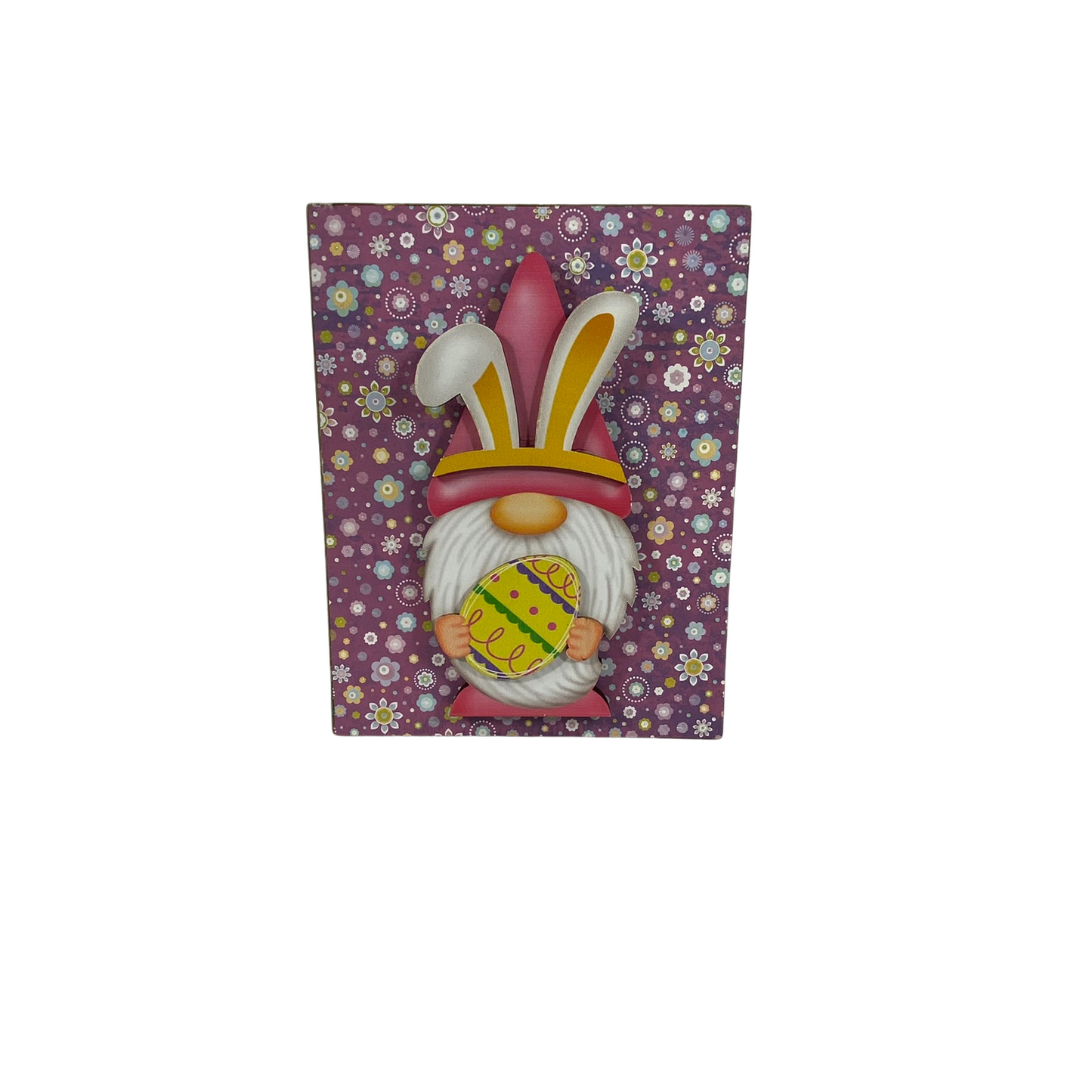 AGD Easter Decor - Bunny Eggs Gnome Happy Easter Reversible Block Sign