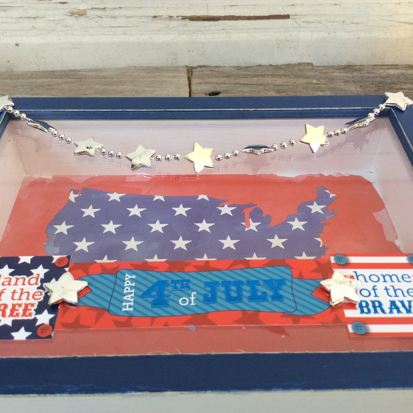 AGD Patriotic Decor - Happy 4th of July Box Shadow Sign