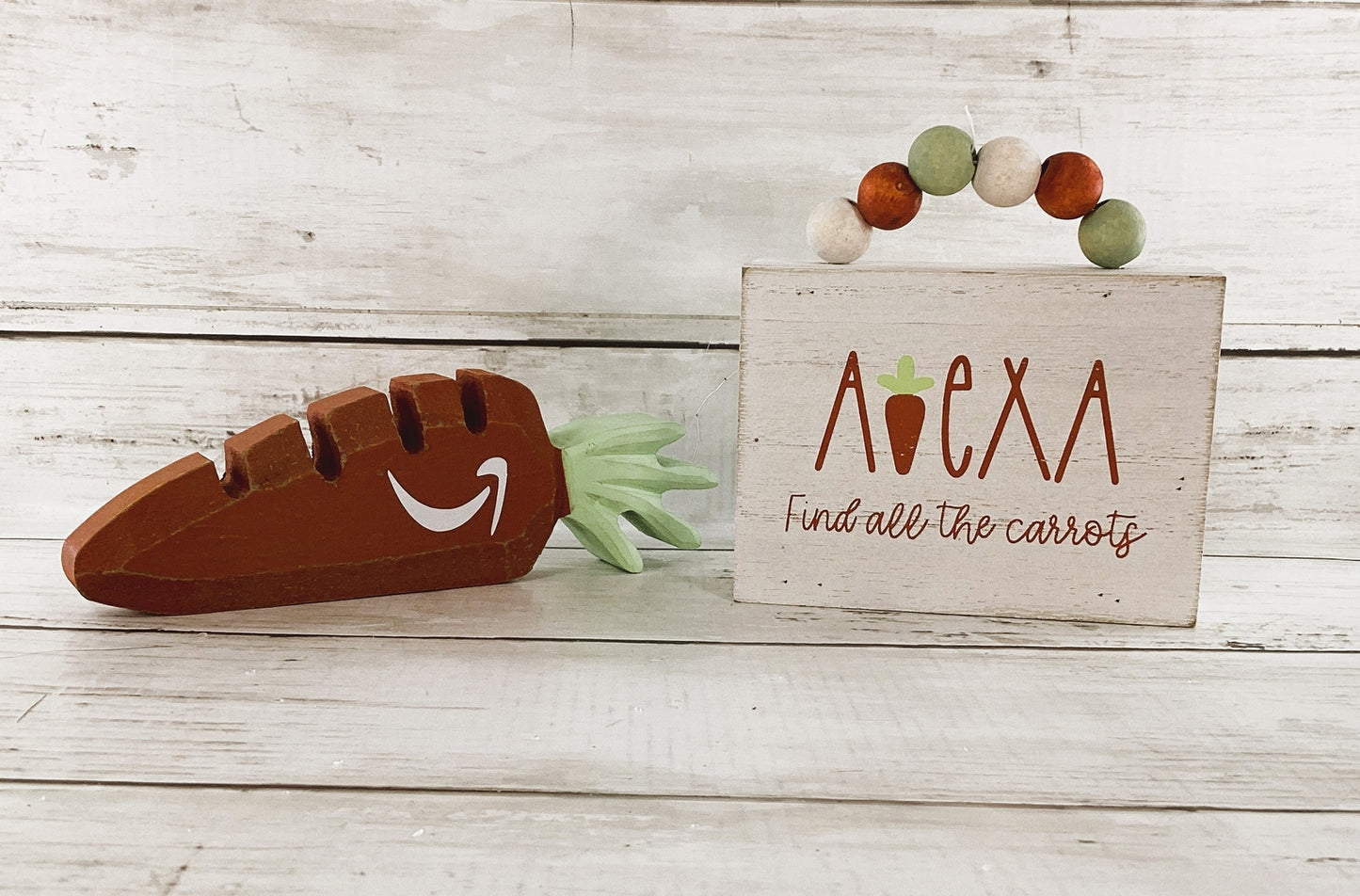 AGD Easter Decor - Alexa Show Me the Carrots Sign Chunky Sitter 2pc