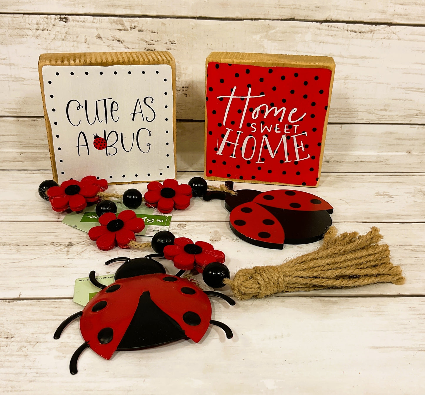 HL Spring Decor - Ladybug Summer Tier Tray Decor 4pc Set