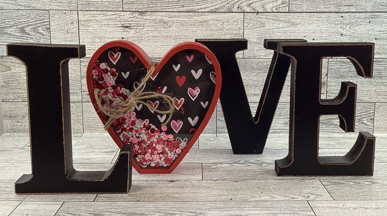AGD  Valentine Decor - Heart Shaker Love Word Tabletop Display