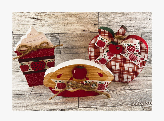 AGD Fall Decor - Chunky Apple Pie Cider Sign Tier Tray 3pc Set