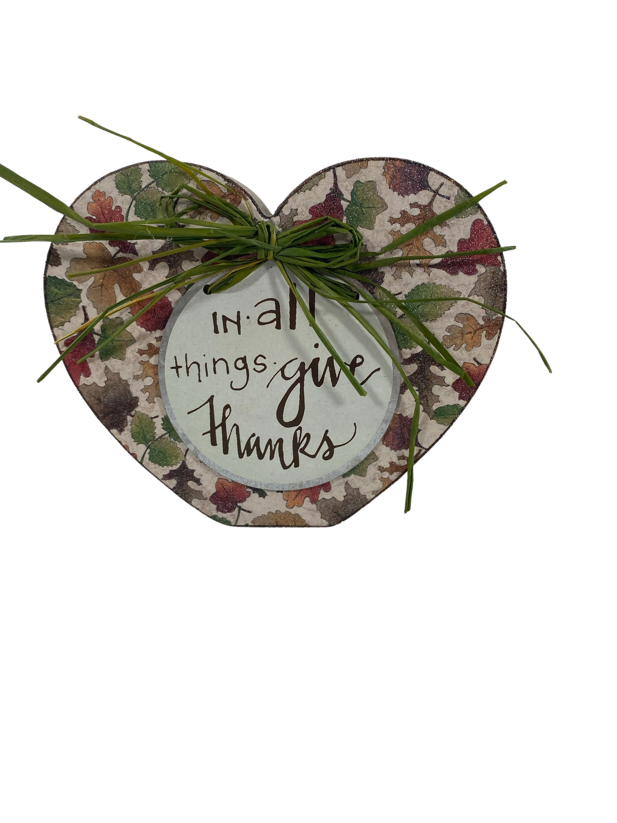AGD Fall Decor - All Things Give Thanks Autumn Blessings Chunky Heart Sitter