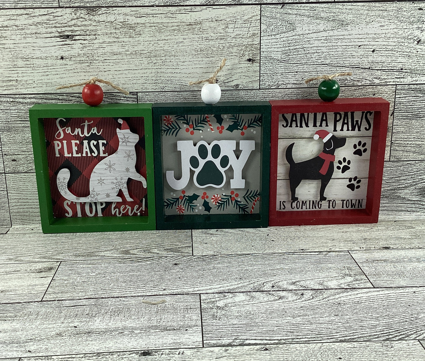 AGD Christmas Decor -  Pet Dog Cat Paw Joy Tier Tray 3pc Set