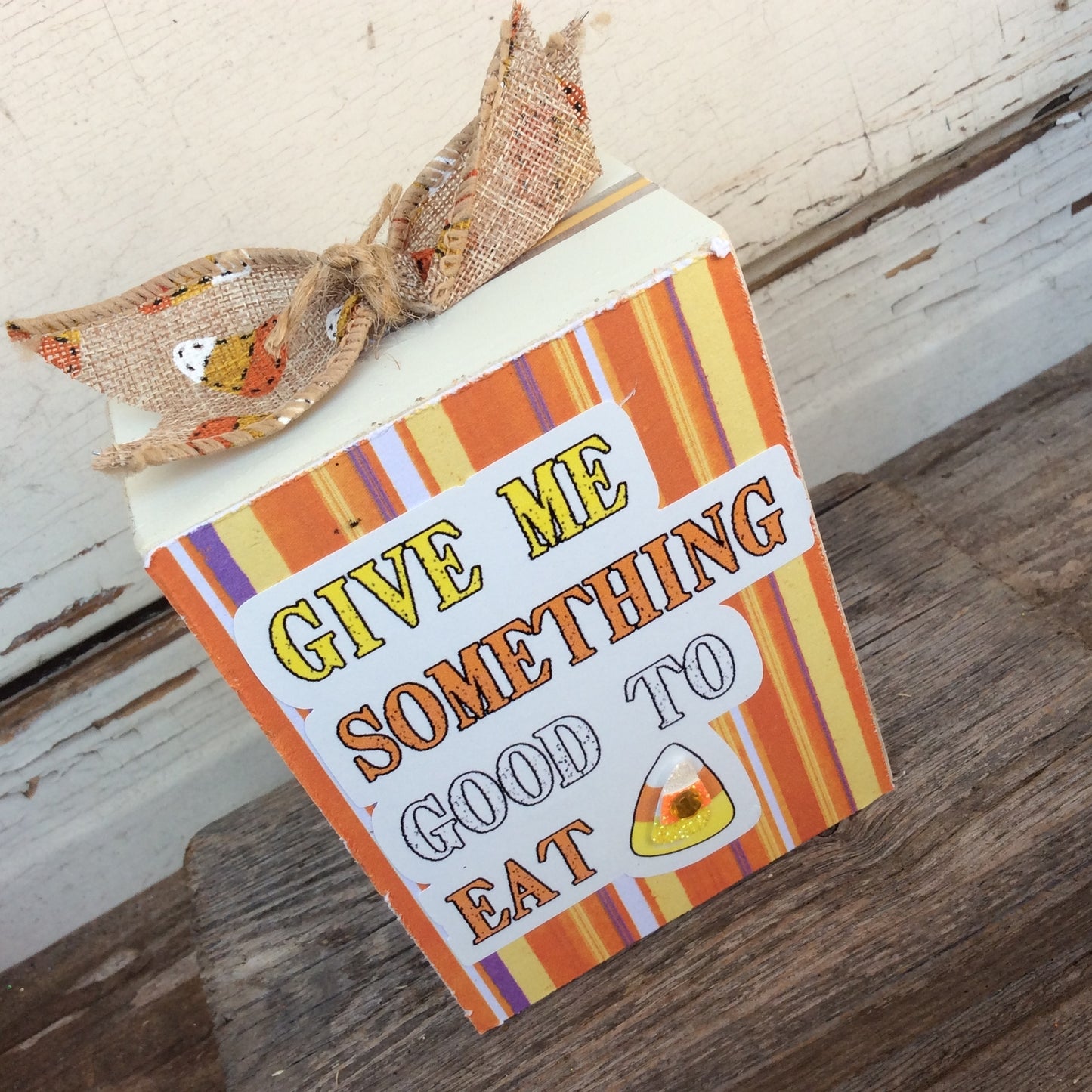 AGD Halloween Decor - Candy Corn Something Good To Eat Sign