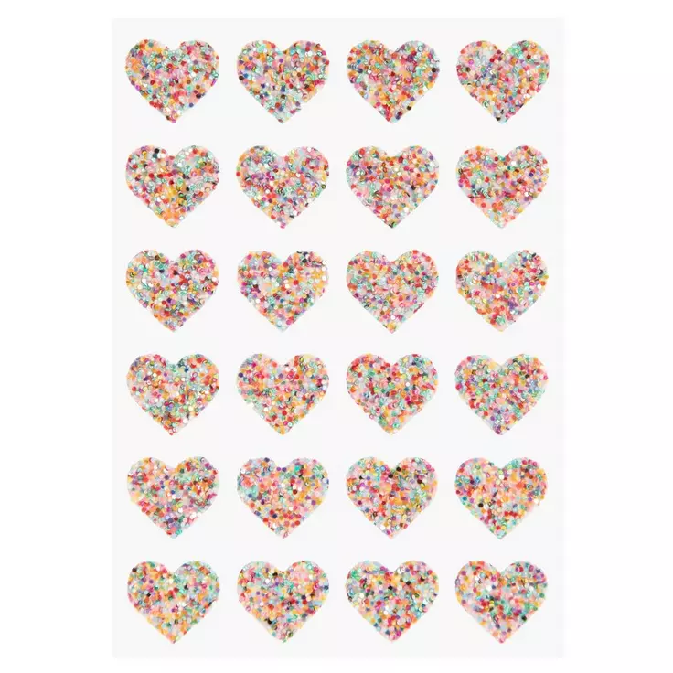 HL Valentines Craft Supply - Multi-Color Heart Stickers 24pc