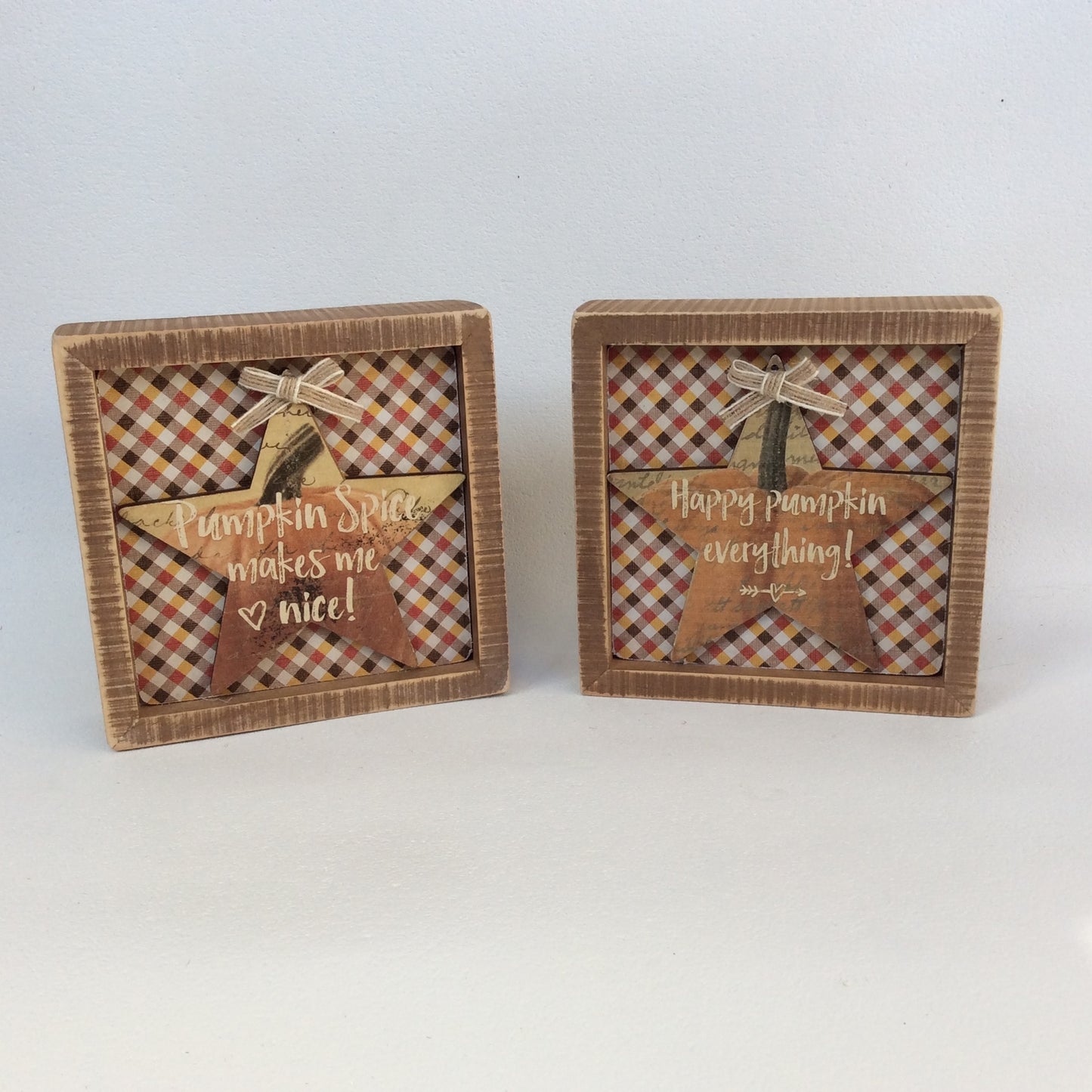 AGD Fall Decor - Pumpkin Spice Everything Nice Prim Inset Box Sign 2pc Set