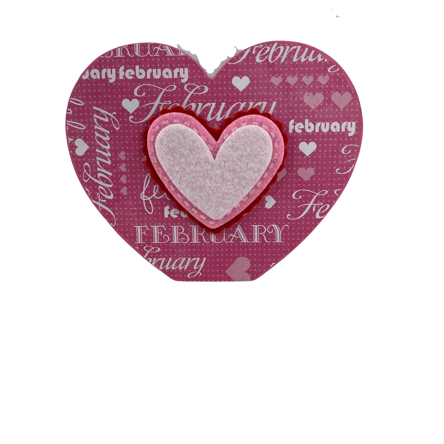 AGD Valentines Decor - Felt Gnomes Hearts Double-Sided Chunky Heart Sitter