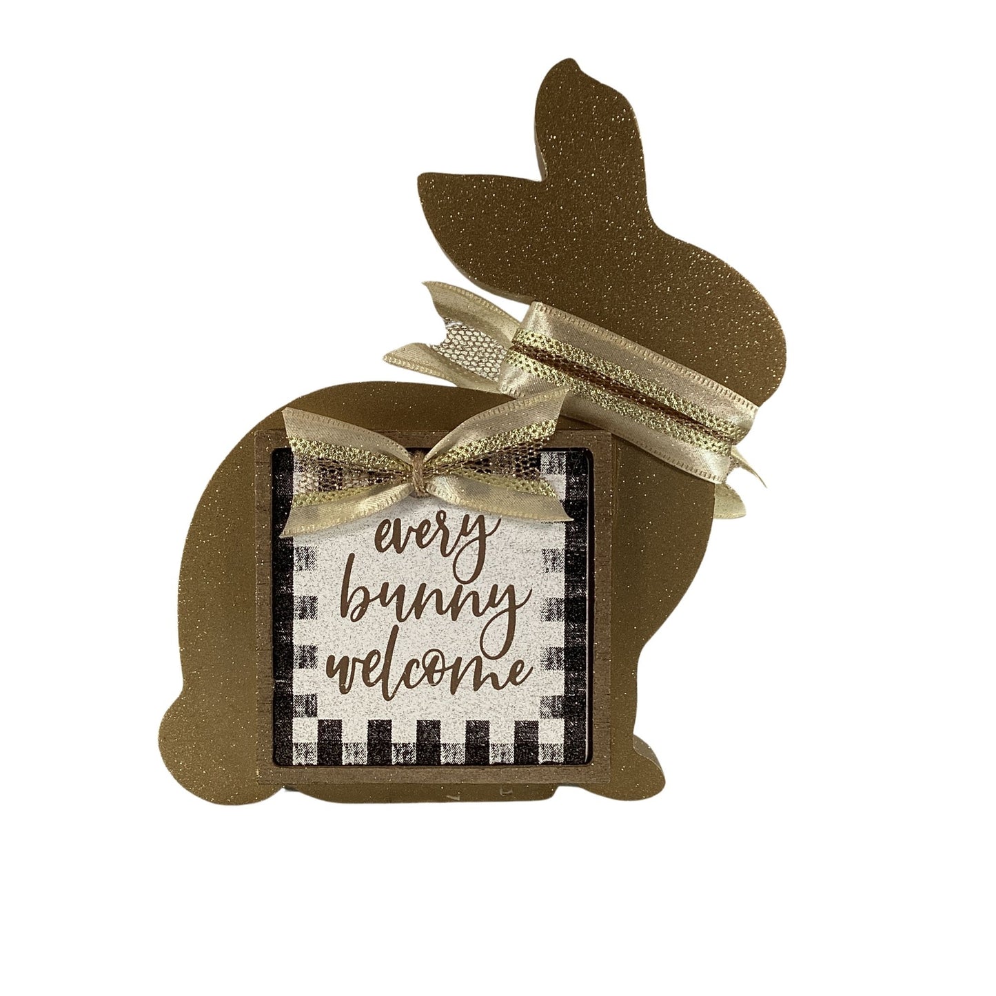 AGD Easter Decor - No Bunny Love You Like Jesus Chunky Rabbit Sitter