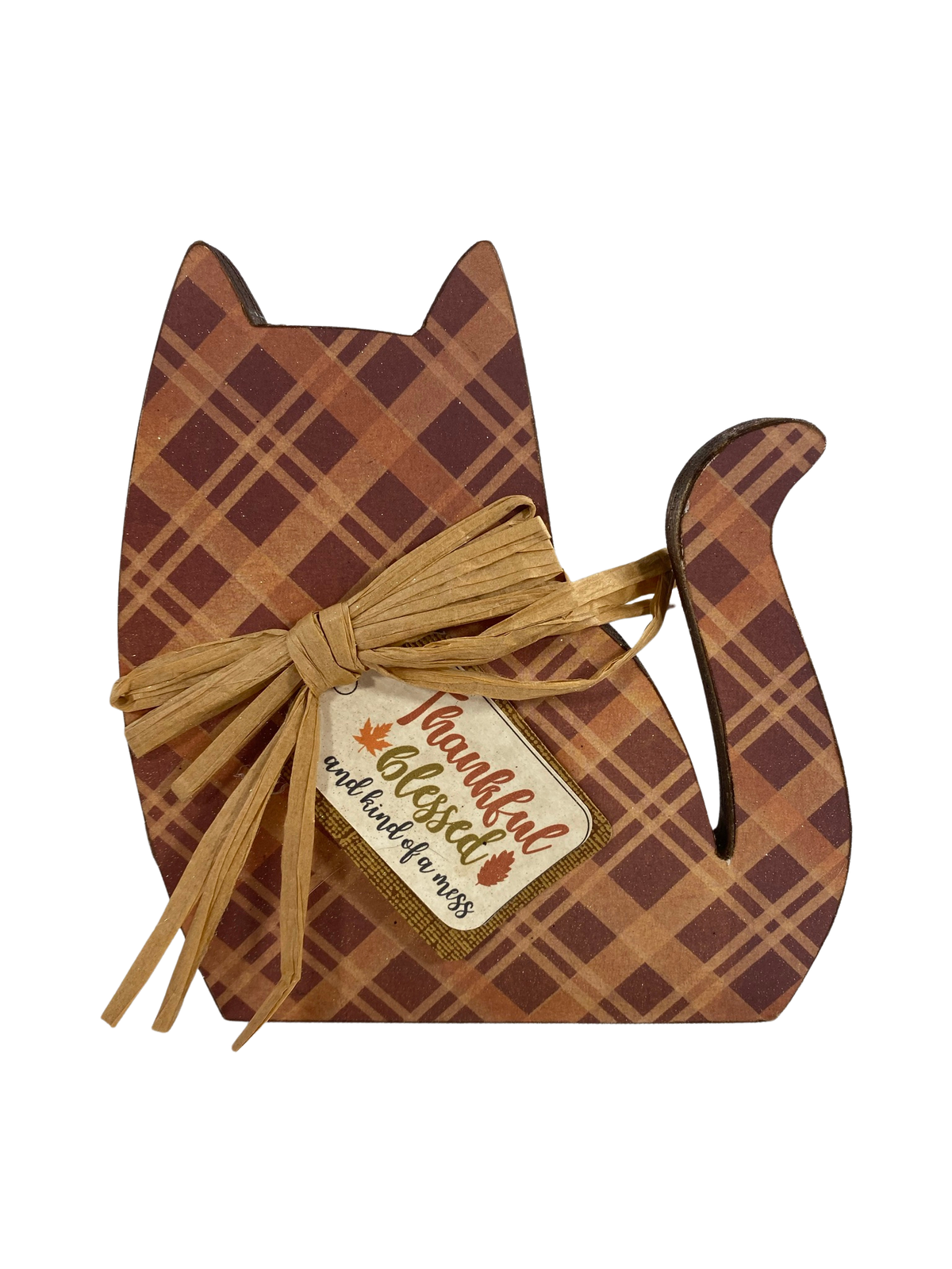 AGD Fall Decor - Nuts About Fall Blessed Wood Cat Dog 2pc Set